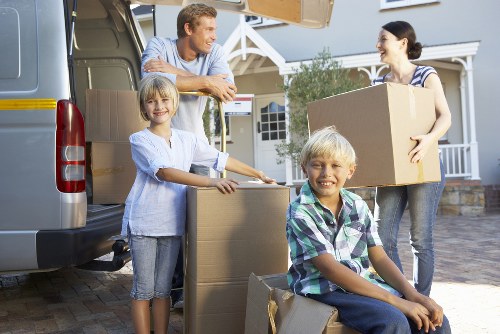 Furniture handling and unloading at a Notting Hill home move
